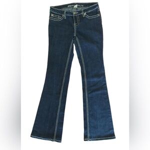 Asphalt Dark Blue Flare Jeans